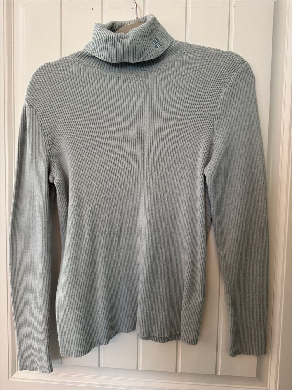 Ralph Lauren Light Blue Ribbed Turtleneck Sweater